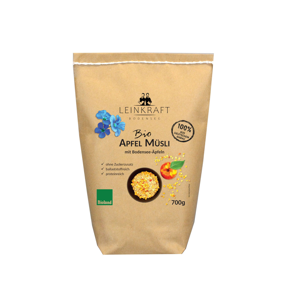 Apfelmüsli, Leinkraft – Pfluger Mosisgreut Apfelmüsli, Leinkraft – Pfluger Mosisgreut