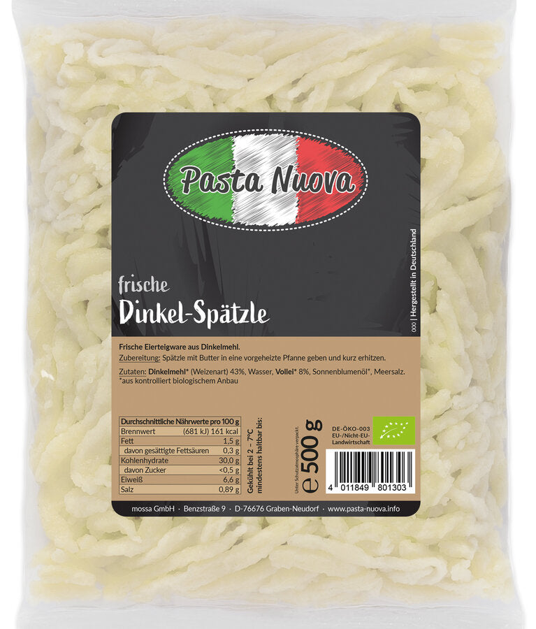 Frische Dinkel-Spätzle, Pasta Nuova – Pfluger Mosisgreut Frische Dinkel-Spätzle, Pasta Nuova – Pfluger Mosisgreut