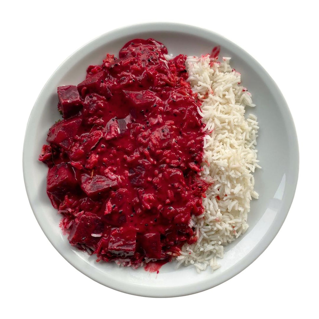 Rote Bete Curry mit Reis